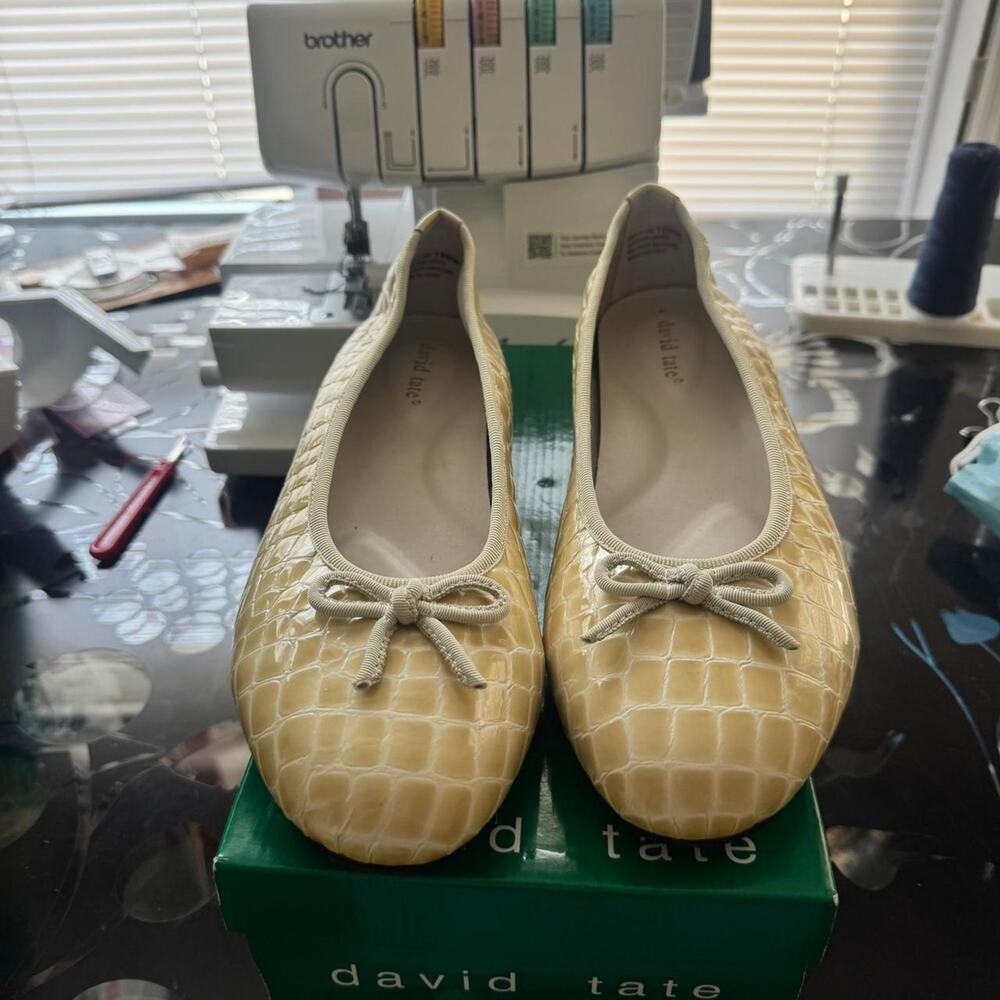 Like new in box  David Tate croc flats